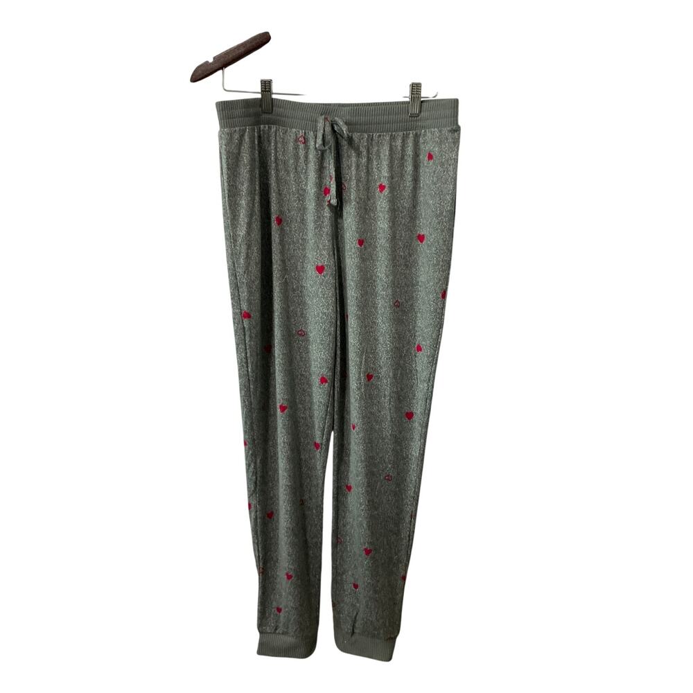 NWOT Sonoma Gray Red Heart Print Sleepwear Pajama Pants Women's Size Medium